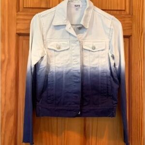 Gradient Blue and White Denim Jacket